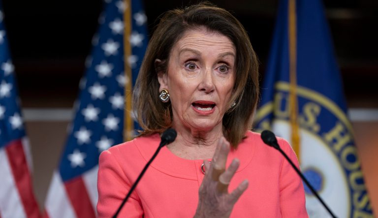 Speaker of the House Nancy Pelosi, D-Calif., talks to the media at a news conference on Capitol Hill in Washington, Thursday, May 2, 2019. 