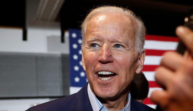 Former Vice President and Democratic presidential candidate Joe Biden greets people.