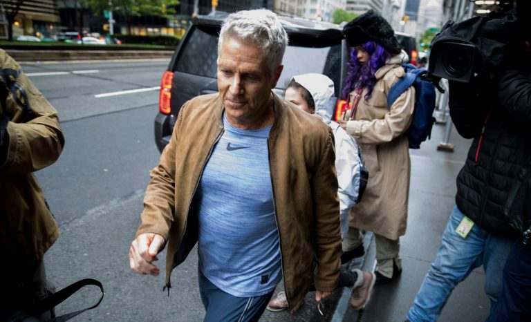 Donny Deutsch walks to a car after visiting Michael Cohen, President Donald Trump's former personal attorney, in his Park Avenue apartment, Sunday, May 5, 2019, in New York. 