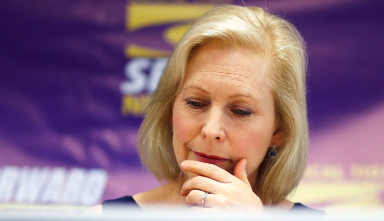 Democratic presidential candidate Sen. Kirsten Gillibrand attends an event.