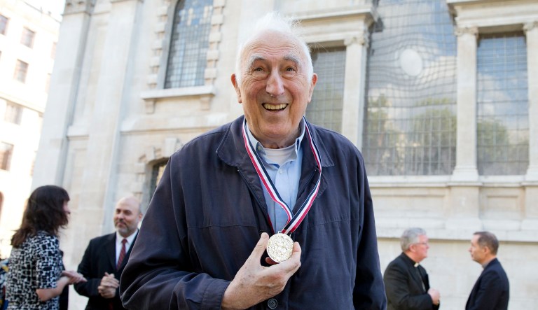 Canadian Jean Vanier founder of L'Arche communities poses for a photograph after he received the Templeton Prize at St Martins-in-the-Fields church in London.