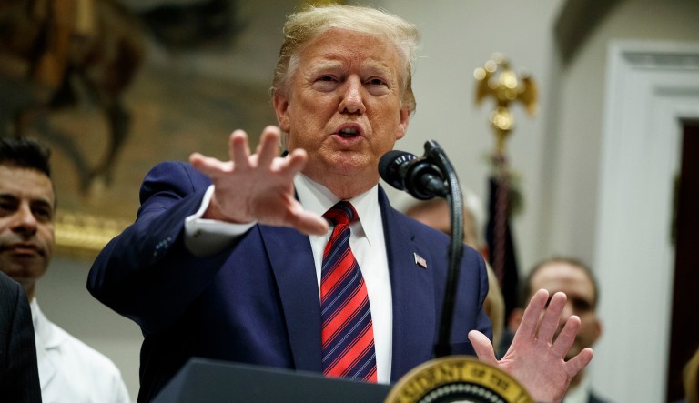 President Donald Trump speaks during a event on medical billing in the Roosevelt Room of the White House, Thursday, May 9, 2019, in Washington.