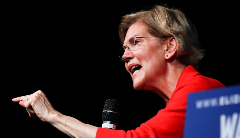 Democratic presidential candidate Sen. Elizabeth Warren, D-Mass., speaks during a campaign stop.