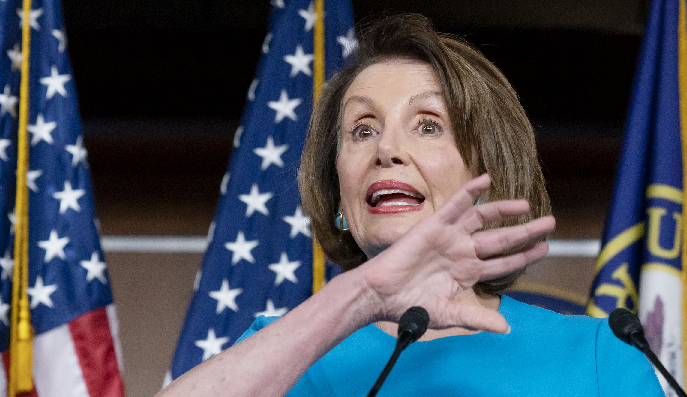 Pelosi rebuffs impeachment talk at Normandy