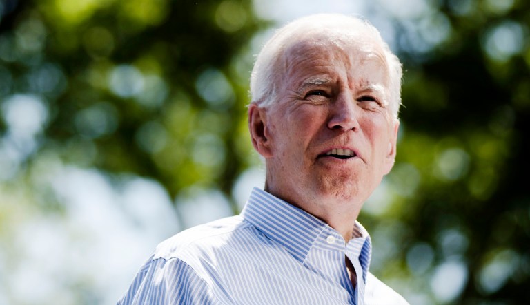 Democratic presidential candidate Joe Biden during a campaign rally.