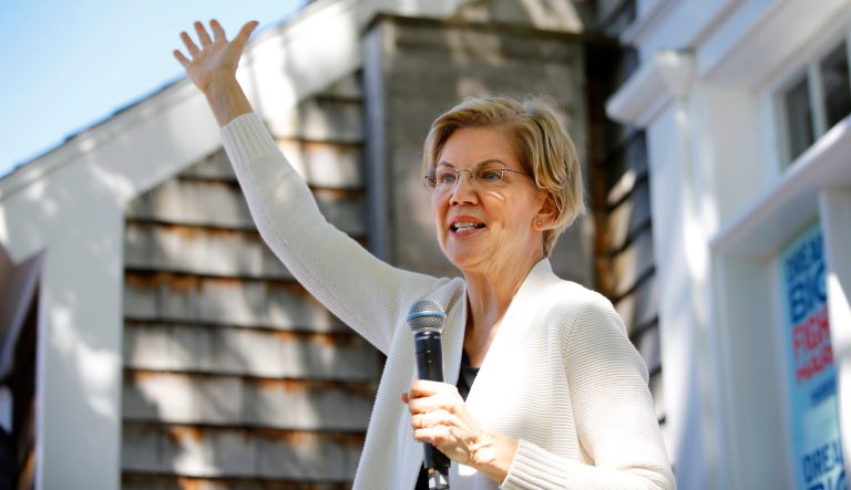 Democratic presidential candidate Sen. Elizabeth Warren, D-Mass., speaks at a house party campaign stop, Saturday, May 18, 2019, in Rochester, N.H. 