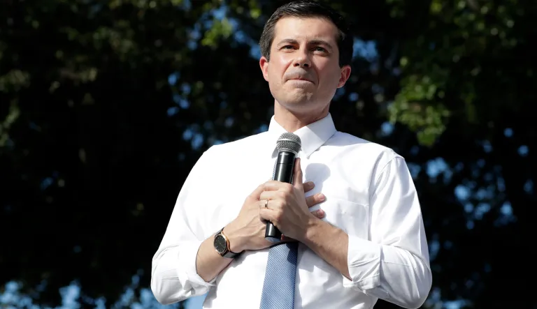 Democratic presidential candidate Pete Buttigieg, the mayor of South Bend, Ind., speaks during a fundraiser at the Wynwood Walls, Monday, May 20, 2019, in Miami.