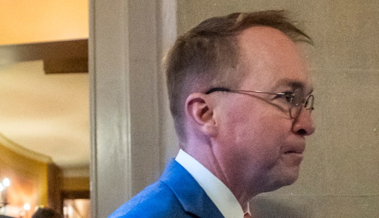President Trump's acting chief of staff Mick Mulvaney is seen.