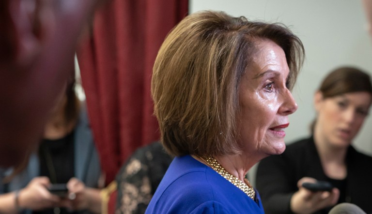 Speaker of the House Nancy Pelosi, D-Calif., departs after a meeting.