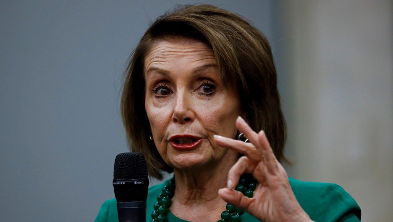 Speaker of the House Nancy Pelosi, D-Calif., speaks during a panel discussion.