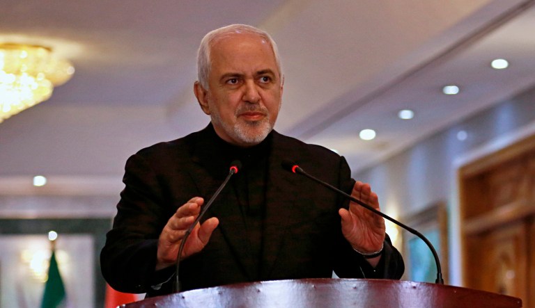 Mohammad Javad Zarif of Iran holds a press conference in Iraq.