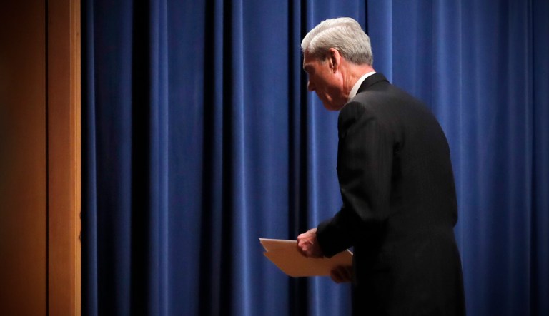 Let Mueller ride off into the sunset Special counsel Robert Muller leaves the podium after speaking in D.C.