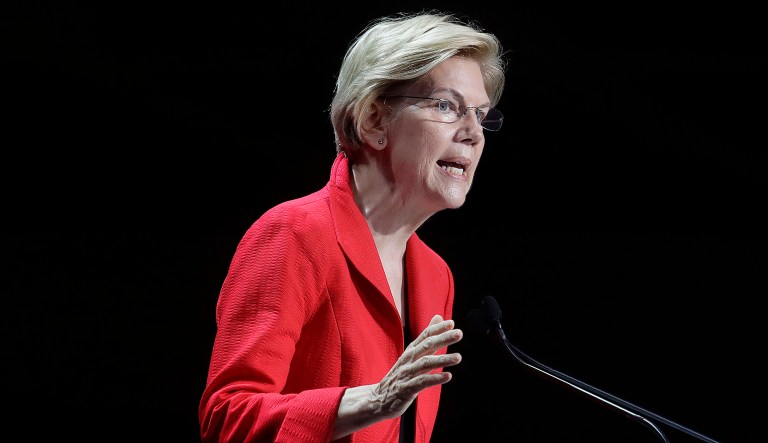 Democratic presidential candidate Sen. Elizabeth Warren, D-Mass., speaks during the 2019 California Democratic Party State Organizing Convention in San Francisco, Saturday, June 1, 2019.