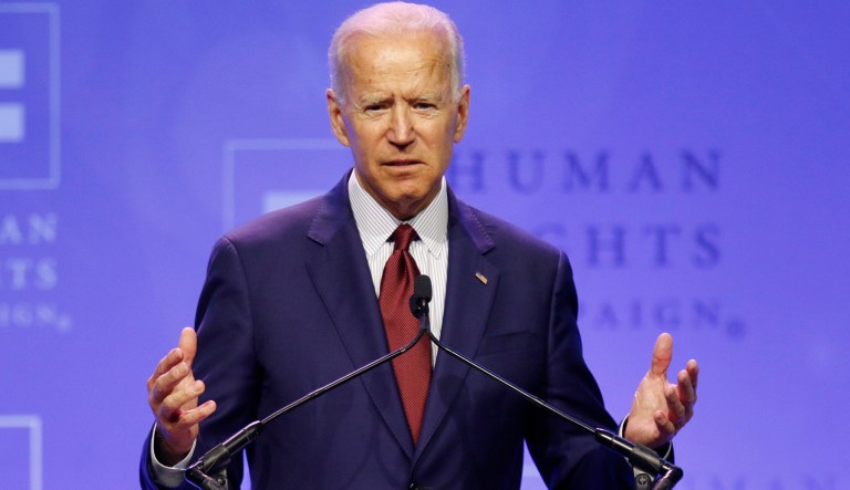 Democratic presidential candidate, former Vice President Joe Biden speaks during the Human Rights Campaign Columbus, Ohio Dinner at Ohio State University Saturday, June 1, 2019.