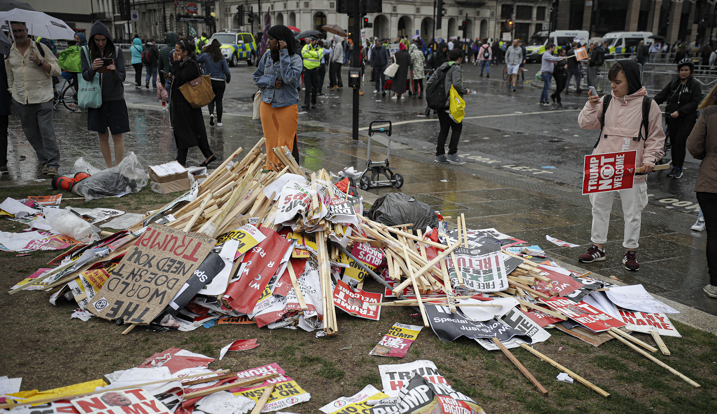 Damp squib: Anti-Trump rally organizers downgrade crowd estimate by 70% as protesters stay at home