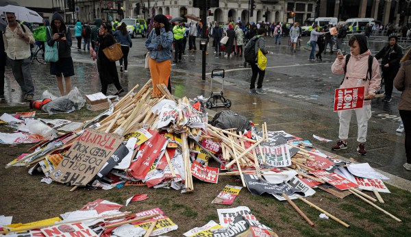 Damp squib: Anti-Trump rally organizers downgrade crowd estimate by 70% as protesters stay at home