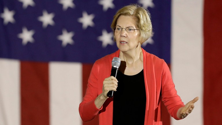 Democratic presidential candidate Sen. Elizabeth Warren, D-Mass., speaks.