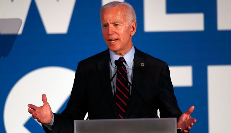 Democratic presidential candidate former Vice President Joe Biden speaks during the I Will Vote Fundraising Gala Thursday, June 6, 2019, in Atlanta. 