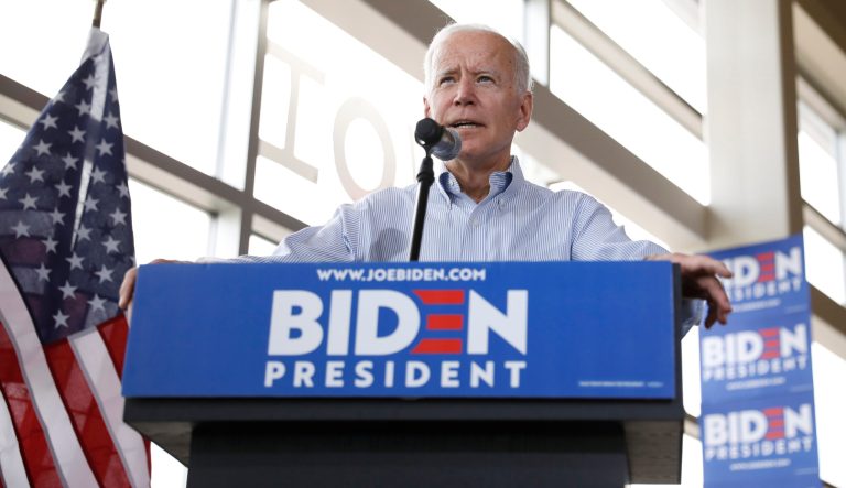 Democratic presidential candidate former Vice President Joe Biden speaks during a town hall meeting, Tuesday, June 11, 2019, in Ottumwa, Iowa. 