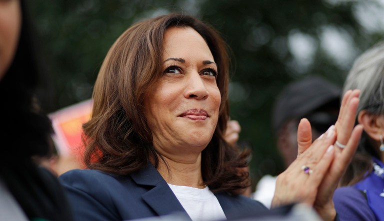 Democratic presidential candidate Sen. Kamala Harris, D-Calif., appears at an event.