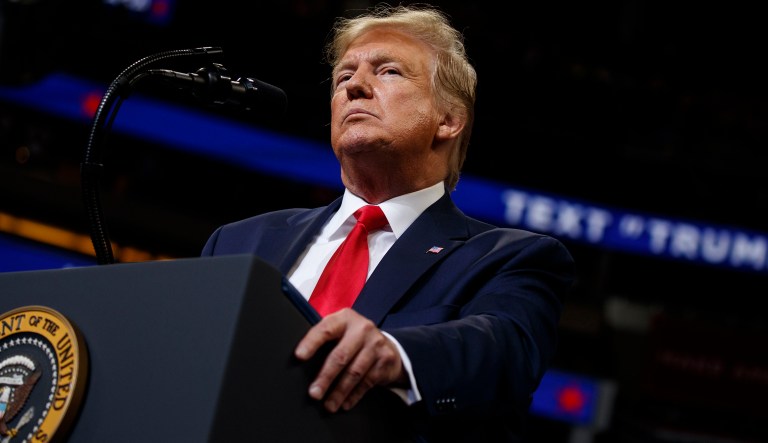 President Donald Trump speaks during his re-election kickoff rally at the Amway Center, Tuesday, June 18, 2019, in Orlando, Fla.
