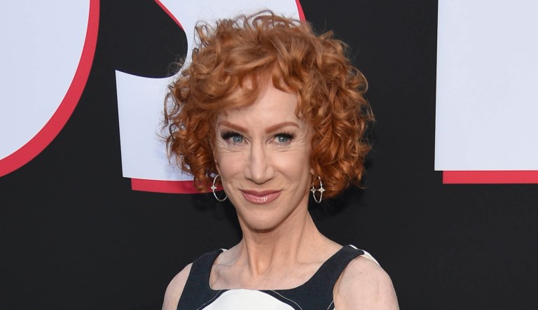 Comedian Kathy Griffin poses at the premiere of the film "Child's Play" at the ArcLight Hollywood in Los Angeles.