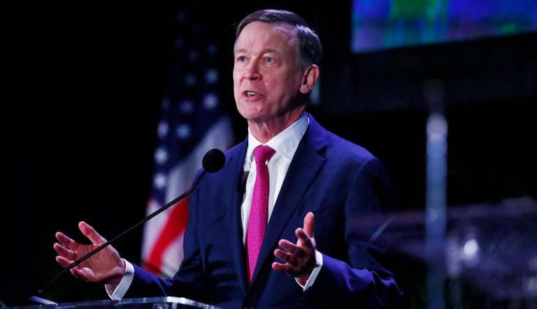 Democratic presidential candidate former Colorado Gov. John Hickenlooper speaks during a forum on Friday, June 21, 2019, in Miami. 