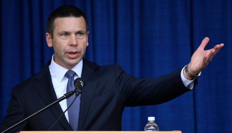 Acting Secretary of Homeland Security Kevin McAleenan speaks during a ribbon cutting ceremony for the Department of Homeland Security's St. Elizabeths Campus Center Building in Washington, Friday, June 21, 2019. 
