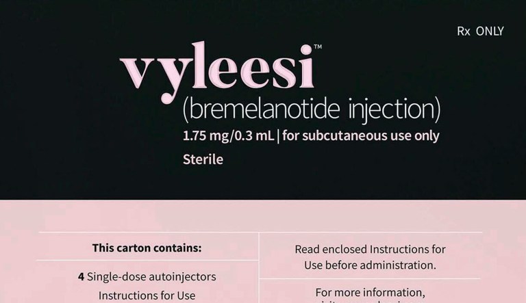 This image provided by Amag Pharmaceuticals in June 2019 shows packaging for their drug Vyleesi. The medication OK'd Friday by the U.S. Food and Drug Administration is only the second approved to increase sexual desire in a women.