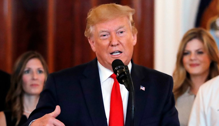 President Donald Trump speaks at the White House in Washington, Monday, June 24, 2019. 