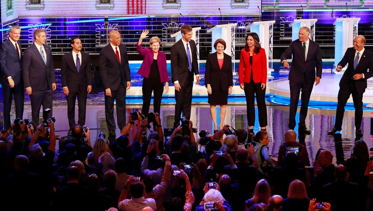 Donald who? Democratic candidates ignore Trump in opening debate