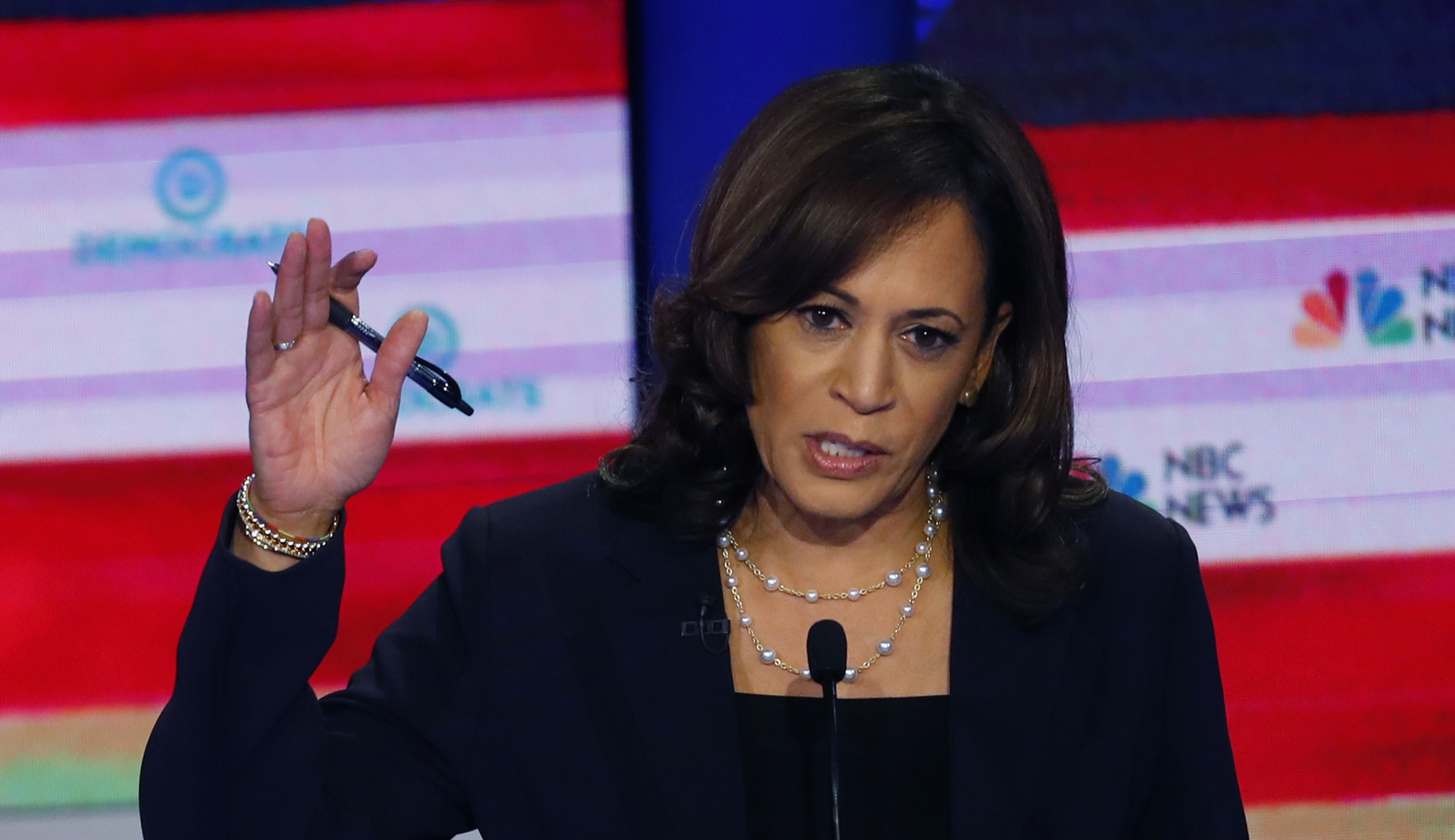 Kamala Harris brands Trump a national security threat embracing ‘science fiction’ on climate change