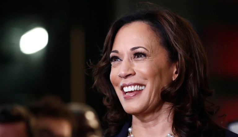 Democratic presidential candidate Sen. Kamala Harris, D-Calif., appears at an event.
