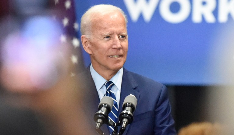 Democratic presidential candidate and former vice president Joe Biden speaks at a campaign event in Sumter, South Carolina.