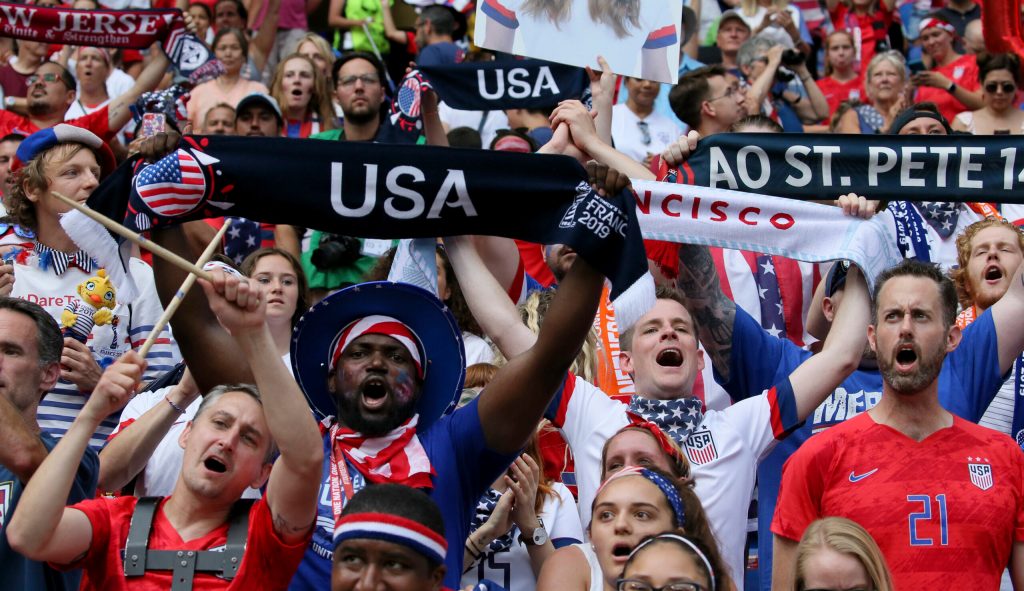 Women’s World Cup audience chants ‘equal pay’ after US win