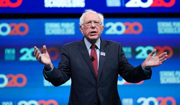 Democratic presidential candidate Sen. Bernie Sanders, I-Vt., speaks during the National Education Association Strong Public Schools Presidential Forum Friday, July 5, 2019, in Houston.