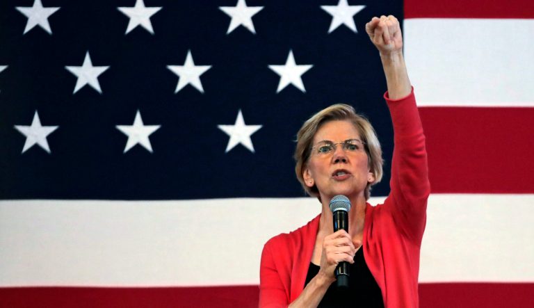 Democratic presidential candidate Sen. Elizabeth Warren, D-Mass., speaks during a campaign stop at town hall in Peterborough, N.H., Monday, July 8, 2019. 