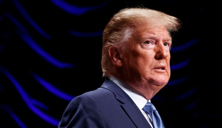 President Trump makes a speech.