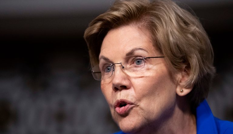 Senate Armed Services Committee member Sen. Elizabeth Warren, D-Mass., questions Secretary of the Army and Secretary of Defense nominee Mark Esper during his confirmation hearing on Capitol Hill in Washington, Tuesday, July 16, 2019. 