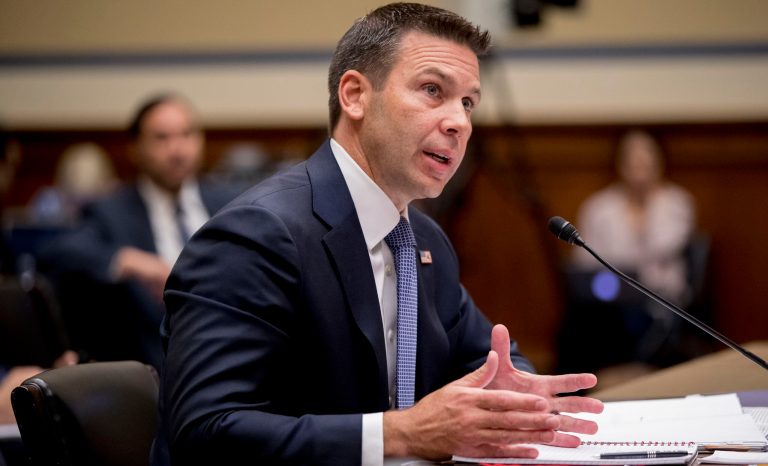 Acting Secretary of Homeland Security Kevin McAleenan speaks at a House Committee on Oversight and Reform hearing on Capitol Hill in Washington, Thursday, July 18, 2019. 