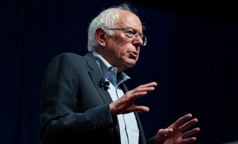 U.S. Sen. Bernie Sanders speaks at the AARP Presidential Candidates Forum at the Arts Center at Iowa Western in Council Bluffs, Iowa, on Saturday, July 20, 2019.