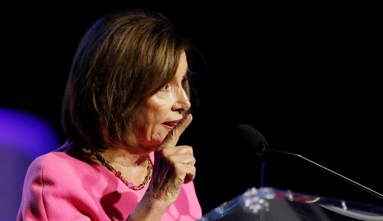 Speaker of the House Nancy Pelosi, D-California, addresses the NAACP convention, Monday, July 22, 2019, in Detroit.