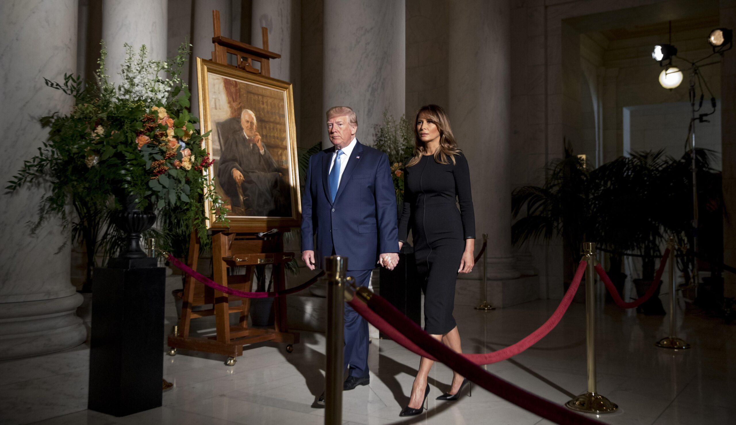 President and first lady pay respects to Justice John Paul Stevens