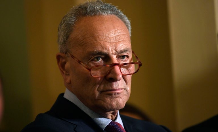 Senate Minority Leader Sen. Chuck Schumer of N.Y., speaks to reporters following the weekly policy lunches on Capitol Hill in Washington, Tuesday, July 23, 2019. 