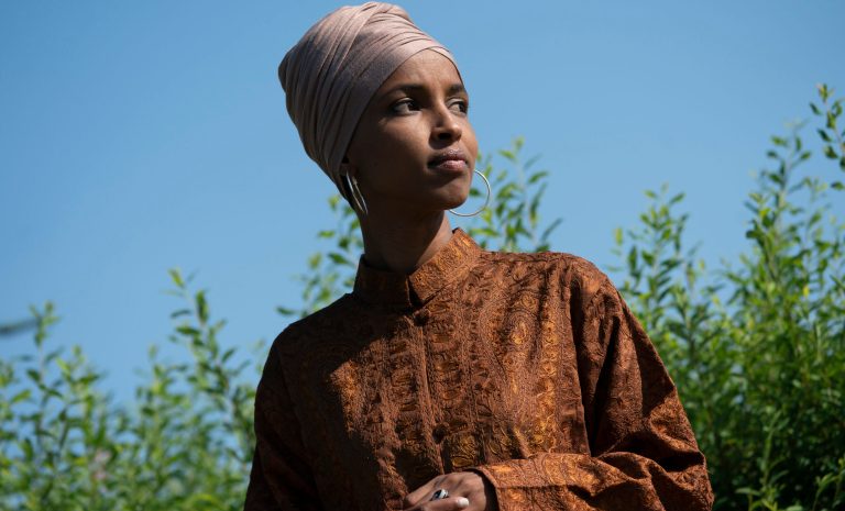 Rep. Ilhan Omar, D-Minn., speaks at the Capitol in Washington, Thursday, July 25, 2019. 