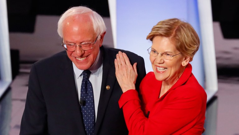 Warren and Sanders lead total speaking time on first night of Democratic debates