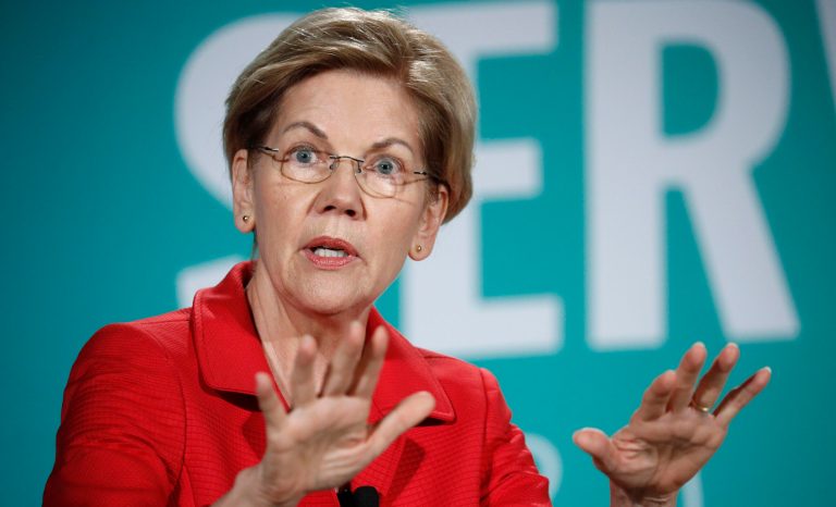 Democratic presidential candidate Sen. Elizabeth Warren, D-Mass., speaks during a candidate forum on labor issues Saturday, Aug. 3, 2019, in Las Vegas. 