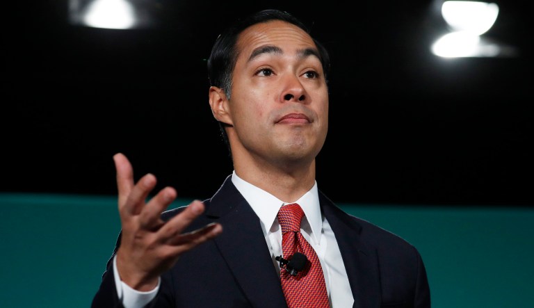 Former Housing and Urban Development Secretary and Democratic presidential candidate Julian Castro speaks during a candidate forum on labor issues in Las Vegas. 