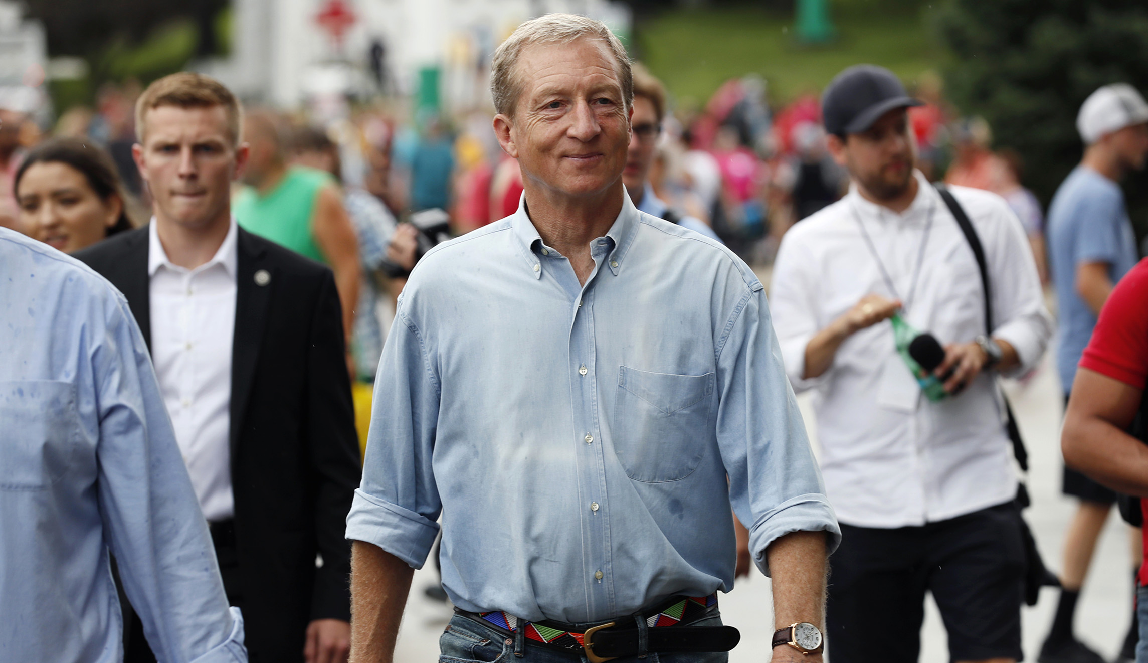 How Tom Steyer has nearly bought himself a spot on the debate stage