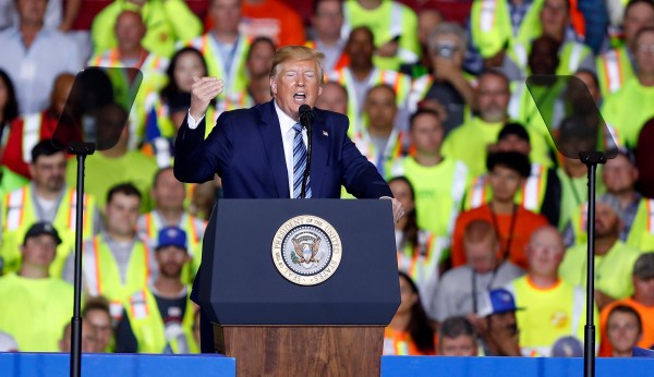 Workers at Trump speech told they had to use time off or receive no pay if they didn’t attend